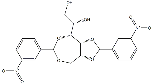 3-O,6-O:4-O,5-O-Bis(3-nitrobenzylidene)-D-glucitol Struktur