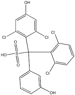(2,6-Dichlorophenyl)(2,6-dichloro-4-hydroxyphenyl)(3-hydroxyphenyl)methanesulfonic acid Structure