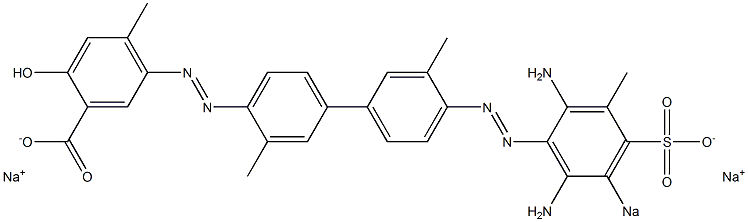 5-[[4'-[(2,6-Diamino-3-methyl-5-sodiosulfophenyl)azo]-3,3'-dimethyl-1,1'-biphenyl-4-yl]azo]-2-hydroxy-4-methylbenzoic acid sodium salt Structure