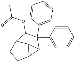 4-アセトキシ-3,3-ジフェニルトリシクロ[3.3.0.02,8]オクタン 化学構造式