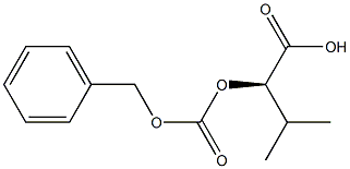 [R,(+)]-2-(ベンジルオキシカルボニルオキシ)-3-メチル酪酸 化学構造式
