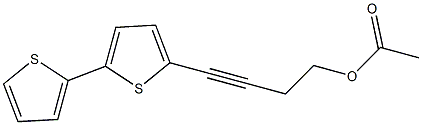 4-(2,2'-ビチオフェン-5-イル)-3-ブチン-1-オールアセタート 化学構造式