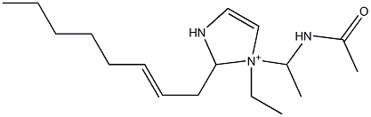 1-[1-(アセチルアミノ)エチル]-1-エチル-2-(2-オクテニル)-4-イミダゾリン-1-イウム 化学構造式