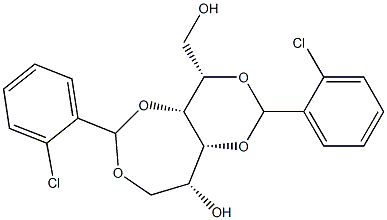 2-O,4-O:3-O,6-O-ビス(2-クロロベンジリデン)-D-グルシトール 化学構造式