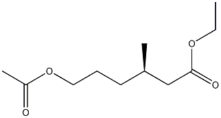 [R,(+)]-6-(アセチルオキシ)-3-メチルヘキサン酸エチル 化学構造式