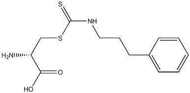 (S)-2-アミノ-3-[(3-フェニルプロピル)アミノ(チオカルボニル)チオ]プロピオン酸 化学構造式