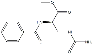 [R,(+)]-2-ベンゾイルアミノ-3-ウレイドプロピオン酸メチル 化学構造式