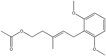 5-アセトキシ-1-(2,6-ジメトキシフェニル)-3-メチル-2-ペンテン 化学構造式