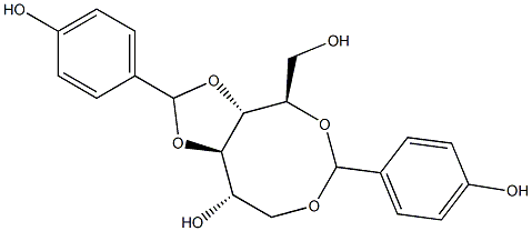1-O,5-O:3-O,4-O-Bis(4-hydroxybenzylidene)-D-glucitol Struktur