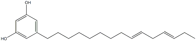 5-(9,12-ペンタデカジエニル)レソルシノール 化学構造式