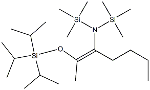 (Z)-3-[ビス(トリメチルシリル)アミノ]-2-[トリイソプロピルシリルオキシ]-2-ヘプテン 化学構造式