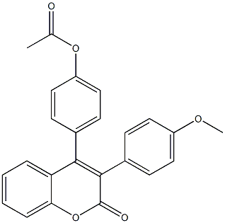 4-(p-Acetoxyphenyl)-3-(p-methoxyphenyl)-2H-1-benzopyran-2-one