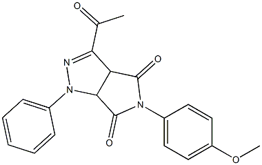 1,3a,4,5,6,6a-Hexahydro-3-acetyl-4,6-dioxo-5-(4-methoxyphenyl)-1-(phenyl)pyrrolo[3,4-c]pyrazole Structure