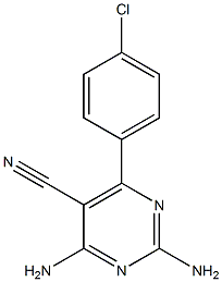 2,4-ジアミノ-6-(4-クロロフェニル)ピリミジン-5-カルボニトリル 化学構造式