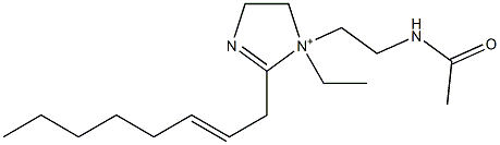 1-[2-(アセチルアミノ)エチル]-1-エチル-2-(2-オクテニル)-2-イミダゾリン-1-イウム 化学構造式