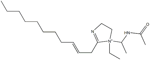 1-[1-(アセチルアミノ)エチル]-1-エチル-2-(2-ウンデセニル)-2-イミダゾリン-1-イウム 化学構造式