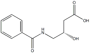 [S,(+)]-4-ベンゾイルアミノ-3-ヒドロキシ酪酸 化学構造式