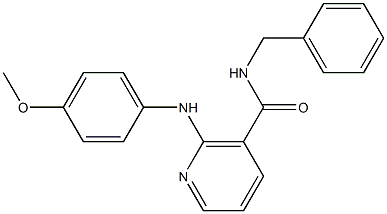 N-ベンジル-2-(p-メトキシアニリノ)ニコチンアミド 化学構造式