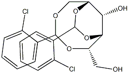 1-O,5-O:2-O,4-O-ビス(2-クロロベンジリデン)-L-グルシトール 化学構造式