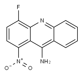 4-フルオロ-9-アミノ-1-ニトロアクリジン 化学構造式