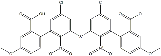 2-カルボキシ-4-メトキシフェニル(2-ニトロ-5-クロロフェニル)スルフィド 化学構造式
