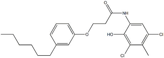 2-[3-(3-Hexylphenoxy)propanoylamino]-4,6-dichloro-5-methylphenol