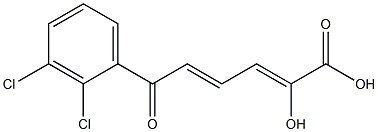 (2Z,4E)-2-ヒドロキシ-6-(2,3-ジクロロフェニル)-6-オキソ-2,4-ヘキサジエン酸 化学構造式