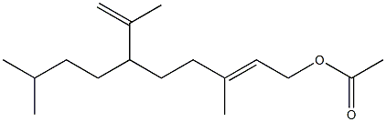 1-アセトキシ-3,9-ジメチル-6-(1-メチルエテニル)-2-デセン 化学構造式