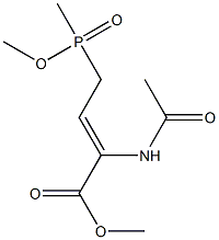 (Z)-2-(アセチルアミノ)-4-[メトキシ(メチル)ホスフィニル]-2-ブテン酸メチル 化学構造式