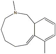 (7E)-2-メチル-8-メチル-2,3,4,5,6,11a-ヘキサヒドロ-1H-2-ベンゾアゾニン 化学構造式