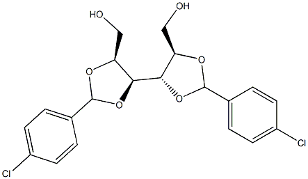2-O,3-O:4-O,5-O-ビス(4-クロロベンジリデン)-L-グルシトール 化学構造式