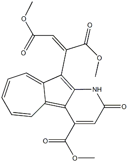 (2E)-2-[(4-メトキシカルボニル-2-オキソ-1,2-ジヒドロアズレノ[2,1-b]ピリジン)-10-イル]-2-ブテン二酸ジメチル 化学構造式