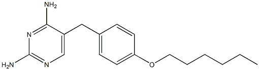 5-[4-(ヘキシルオキシ)ベンジル]ピリミジン-2,4-ジアミン 化学構造式