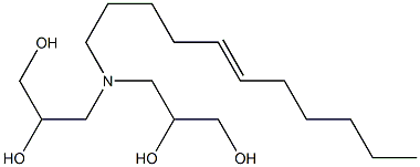 3,3'-(5-ウンデセニルイミノ)ビス(プロパン-1,2-ジオール) 化学構造式