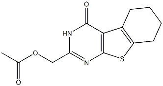 2-(アセトキシメチル)-5,6,7,8-テトラヒドロ[1]ベンゾチエノ[2,3-d]ピリミジン-4(3H)-オン 化学構造式