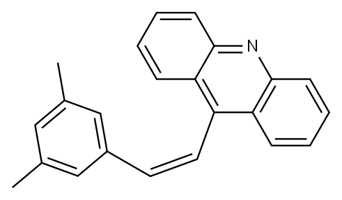 9-[(Z)-2-(3,5-ジメチルフェニル)エテニル]アクリジン 化学構造式