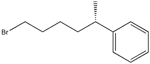 [S,(+)]-1-ブロモ-5-フェニルヘキサン 化学構造式
