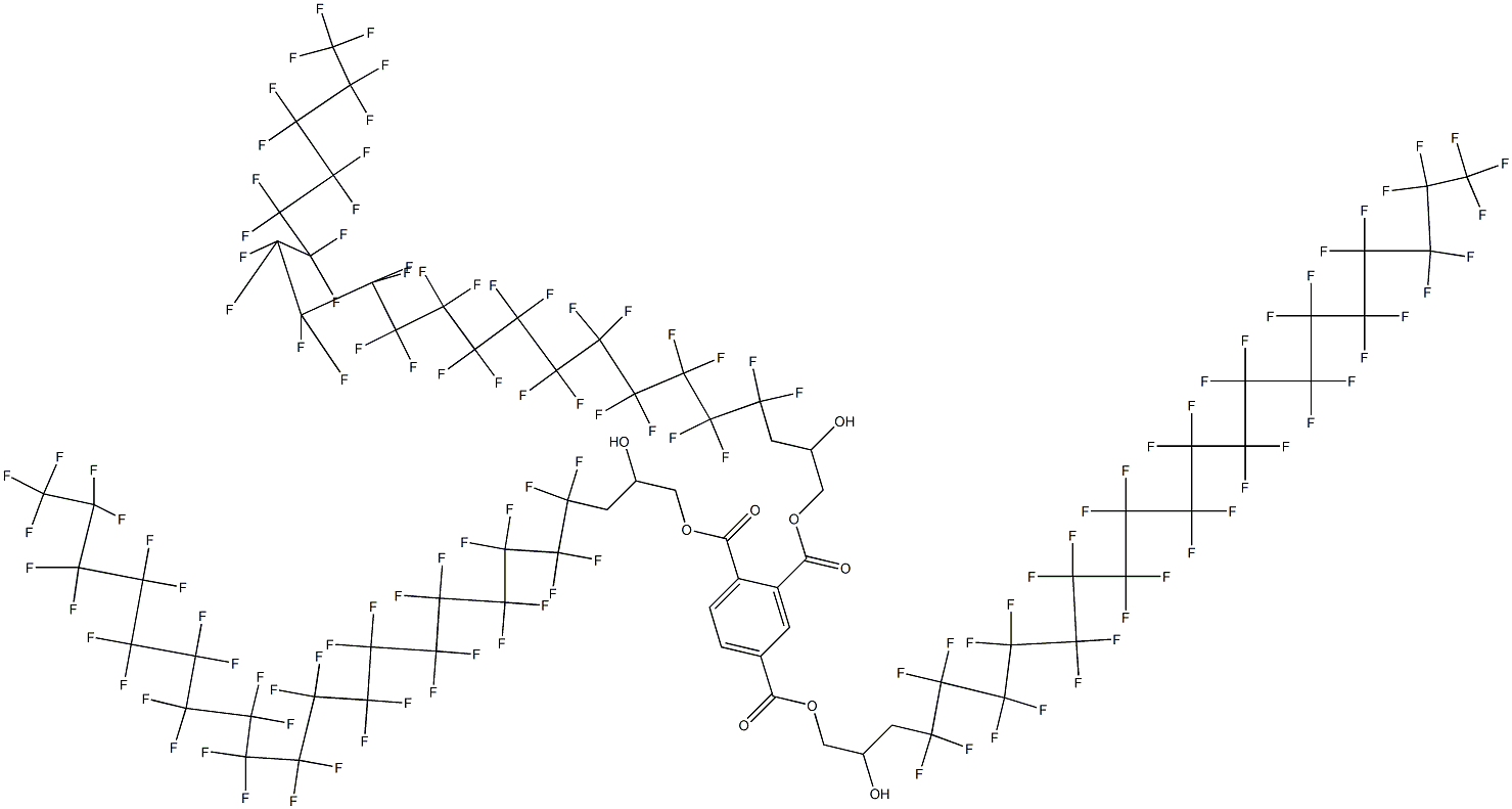1,2,4-ベンゼントリカルボン酸トリス[3-(ノナトリアコンタフルオロノナデシル)-2-ヒドロキシプロピル] 化学構造式