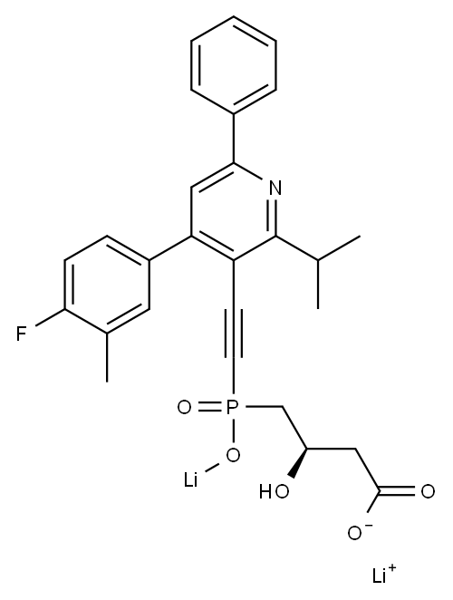 (3R)-4-[[[4-(4-Fluoro-3-methylphenyl)-2-isopropyl-6-phenyl-3-pyridinyl]ethynyl]lithiooxyphosphinyl]-3-hydroxybutyric acid lithium salt|