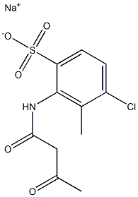 2-(アセトアセチルアミノ)-4-クロロ-3-メチルベンゼンスルホン酸ナトリウム 化学構造式