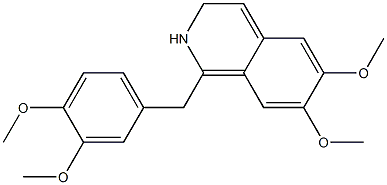 1-[(3,4-ジメトキシフェニル)メチル]-2,3-ジヒドロ-6,7-ジメトキシイソキノリン 化学構造式