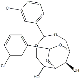 1-O,6-O:2-O,4-O-ビス(3-クロロベンジリデン)-D-グルシトール 化学構造式