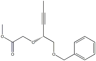 [[(R)-1-(ベンジルオキシメチル)-2-ブチニル]オキシ]酢酸メチル 化学構造式