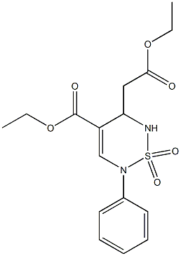 (2-Phenyl-4-ethoxycarbonyl-5,6-dihydro-2H-1,2,6-thiadiazine 1,1-dioxide)-5-ylacetic acid ethyl ester
