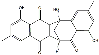 (5S,12R)-1,5,7-Trihydroxy-3,9-dimethyl-5,12-methano-5H-benzo[4,5]cyclohepta[1,2-b]naphthalene-6,11,13(12H)-trione Structure