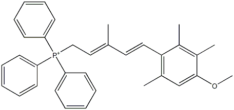 [(2E,4E)-5-(4-メトキシ-2,3,6-トリメチルフェニル)-3-メチル-2,4-ペンタジエニル]トリフェニルホスホニウム 化学構造式