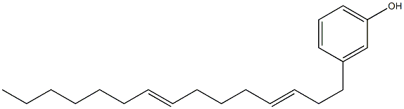 3-(3,8-ペンタデカジエニル)フェノール 化学構造式