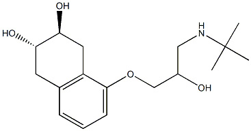 1-tert-ブチルアミノ-3-[[(6S,7S)-5,6,7,8-テトラヒドロ-6,7-ジヒドロキシナフタレン-1-イル]オキシ]-2-プロパノール 化学構造式