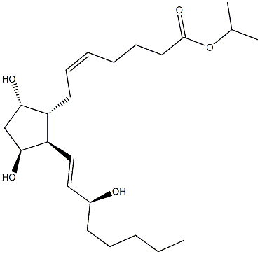 (5Z,9S,11S,13E,15S)-9,11,15-トリヒドロキシプロスタ-5,13-ジエン-1-酸イソプロピル 化学構造式