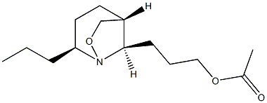 酢酸3-[(2S,5R,8R)-2-プロピル-1-アザ-7-オキサビシクロ[3.2.1]オクタン-8-イル]プロピル 化学構造式